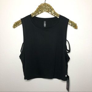 Wildfox Sweat Strappy Side Black Tank Top S